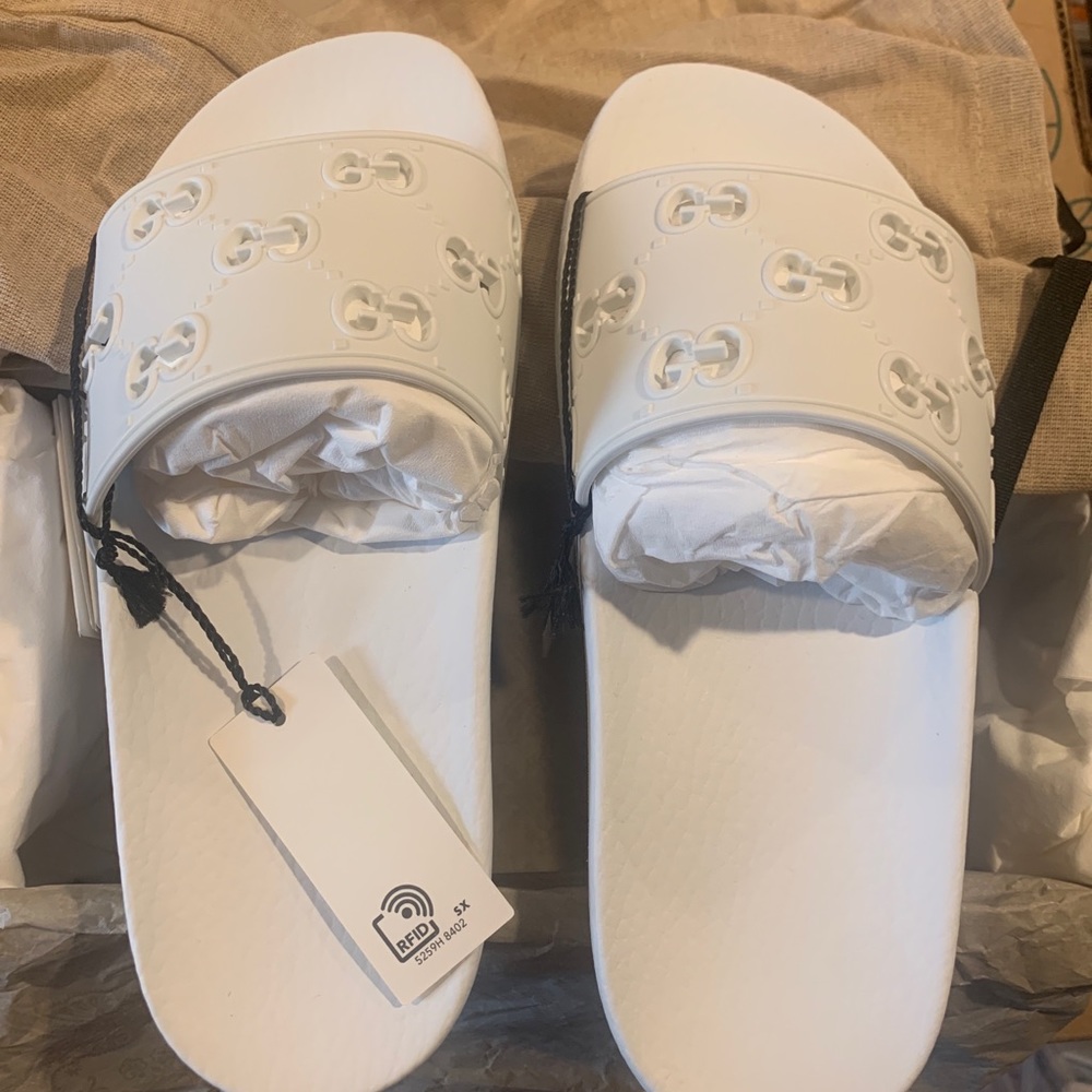 Gucci White Rubber Womens slide